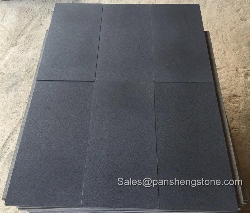 Honed black basalt tiles   basalt Tiles