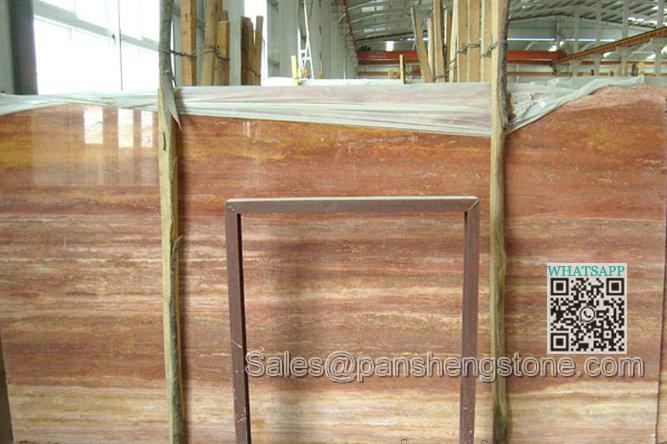 Red travertine Travertine slab   Travertine Slabs