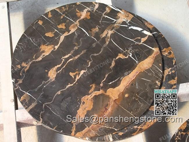 Round afghanistan portoro marble table tops   Marble vanity tops