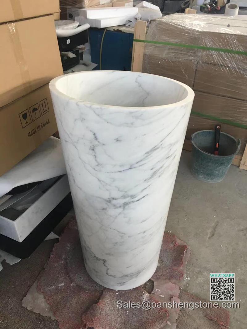 Marble pedestal basin