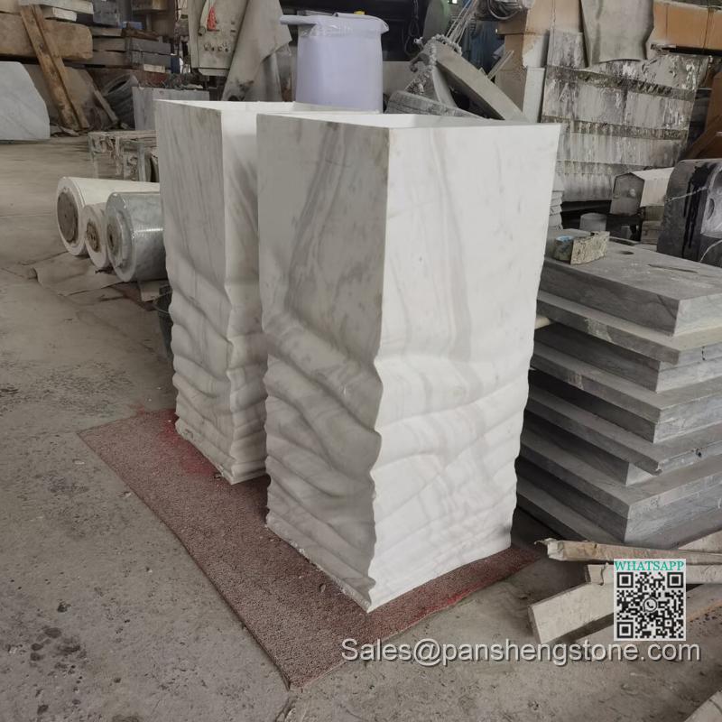 Marble pedestal basin