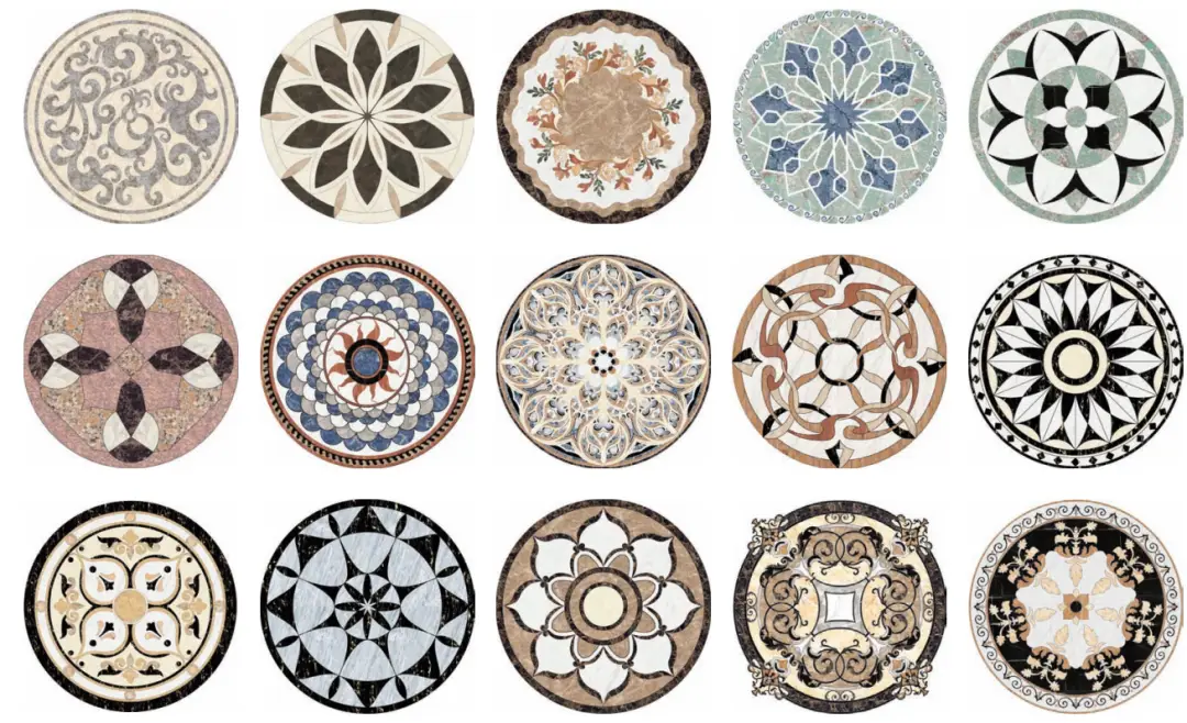 Round stone floor medallions